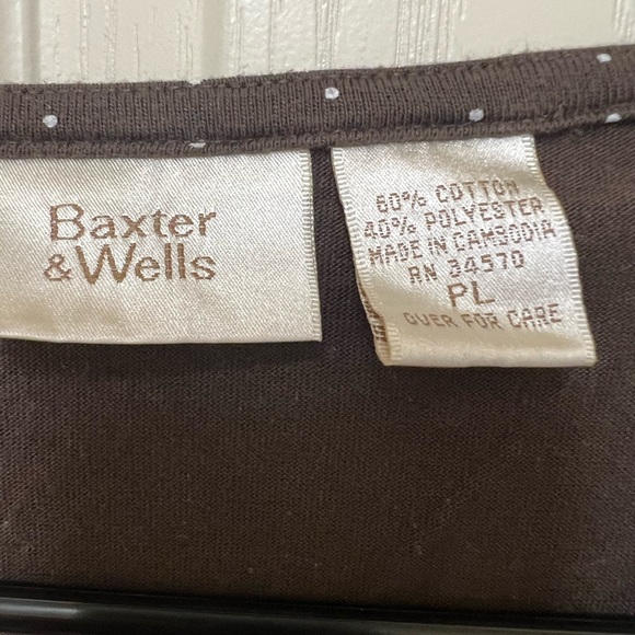 Baxter & Wells women’s top. Petite large. Brown & white. - Picture 5 of 5